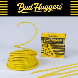 BudTrainer BudHuggers for Optimal Plant Training | 50ft (15M) | 3mm Thick Garden Wire Ties | Flexible & Durable | Rubber Plant Ties to Yield Bigger Buds, Stronger Branches & Larger Canopies (Yellow)