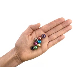 100 Matte Metallic Acrylic Large Hole Beads 12mm with 5.7mm Hole