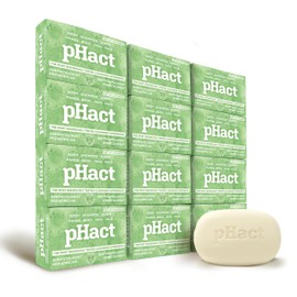 ANDREW LESSMAN pHact Moisture-Rich, Soap-Free Cleansing Bar Cucumber. Natural Skin pH. All Skin Types - Even Sensitive Skin. Hypoallergenic. Dermatologist Tested. 12 - Pack 4.25 oz each