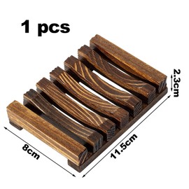 1Piece Soap Tray, Wooden Soap Dish, Soap Saver Handmade, Soap Holder can be Placed on Both Sides for Kitchen, Shower, Bathroomand so on (11.5cm*8cm)