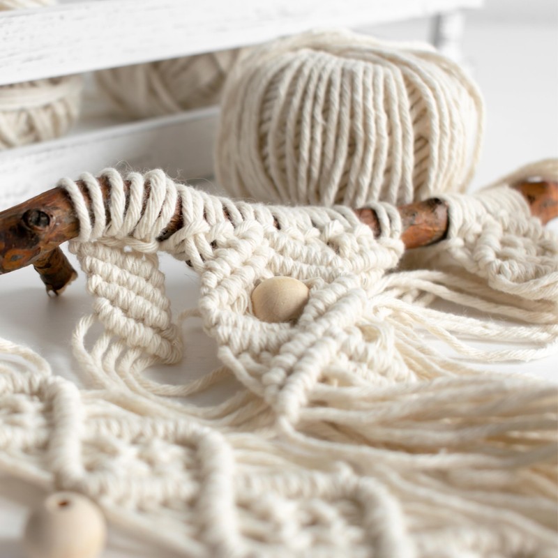 Macrame Yarn, 5 mm x 100 m, Cotton Cord Yarn