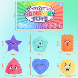 EDLMKM 6 Pcs Fidget Sensory Toys, Fidget Toys Adults, Stress Relief, Sensory Stone For Kids Social Emotional Skill, Textured Soft Worry Stone For Autism Kids For Special Needs