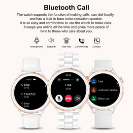 Smart Watches for Women(Answer/Make Call),Fulltouch Fitness Tracker Watches with Blood Pressure/Sleep/Heart Rate Monitor 100 Sport Modes Activity Smartwatch Compatible with Android and iOS Phones