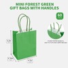 DjinnGlory 60 Pack Mini Green Paper Gift Bags with Handles
