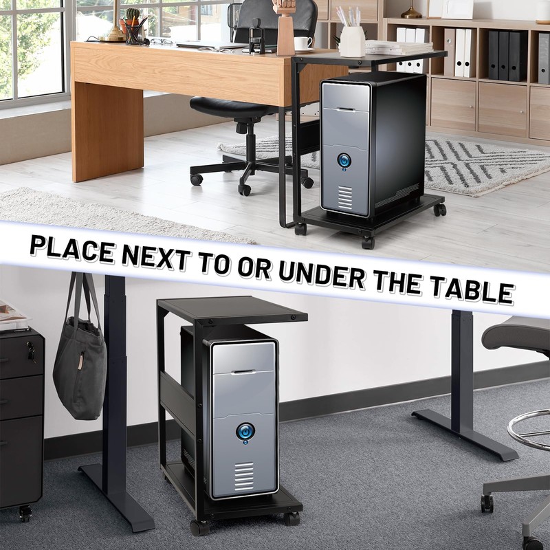 Bfttlity PC Stand Computer Tower Stand 2-Tier Metal CPU Holder