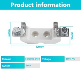 DEWIN NH Fuse Holder, Pack of 3 Fuse Bases, Ceramic, Single Pole Fuse Holder, NT00, 160A, 660V for NH Fuse