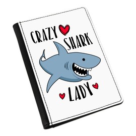 Crazy Shark Lady Passport Holder Cover