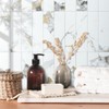 AULIGET 40-Piece Polished White Marble with Gold Peel and Stick