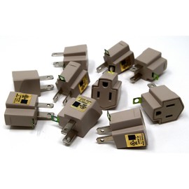 20 Pieces 3 Prong Plug to 2 Prong Outlet Electrical Ground AC Adapter UL Listed