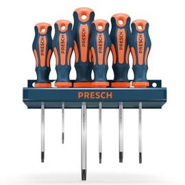 Presch Screwdriver Set TX 6 Pieces with Wall Mount – High Quality Magnetic Star Screwdrivers – Screwdriver Set – Professional Tool