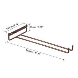 uxcell 2Pcs Wine Glass Rack, 10.43 Inch Iron Wine Glasses Rack Under Cabinet Stemware Rack - Wall Mountable Wine Glass Holder Storage Hanger for Bars Coffee Restaurants Kitchens, Bronze