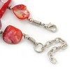 Avalaya Chunky Transparent Resin Beads and Red Shell Nugget Necklace/44cm