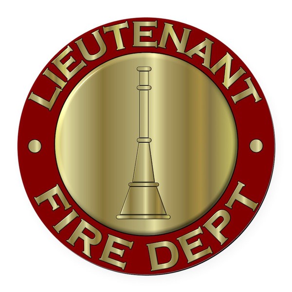 CafePress Lieutenant Fire Department Symbol 5.5" Round Car Magnet Magnetic
