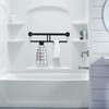 24 Inch Grab Bar w/Double Toilet Paper Roll Holder Black,