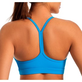 JOYSPELS Women's Sports Bra Without Underwire Padded Bustier Strapless Y-Back Yoga Bra Breathable Spaghetti Top, cloisonne, M