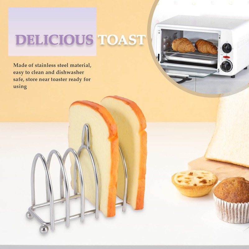 Zicojia Toast Bread Rack Holder 6 Stainless Steel Toast Rack
