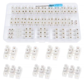 YIXISI 50 Pieces 2/3-Pin Electrical Terminal Strips, Double Row 2/3 Positions Wire Connector, Screw Terminal Block, 10A Lustre Terminals, with Screwdriver, for Wiring Cables