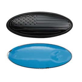 ZSJO Fit Ford Bronco 5 Inch Rear Tailgate Overlay American Flag Emblem - Fits Ford Bronco 2021-2023 (Gloss Black)