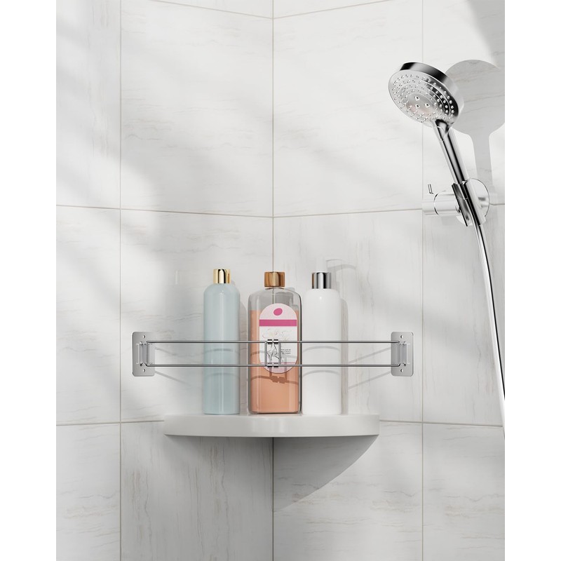FOCSPROD RV Shower Corner Storage Bar, 7.9-13.7 inches RV Bathroom
