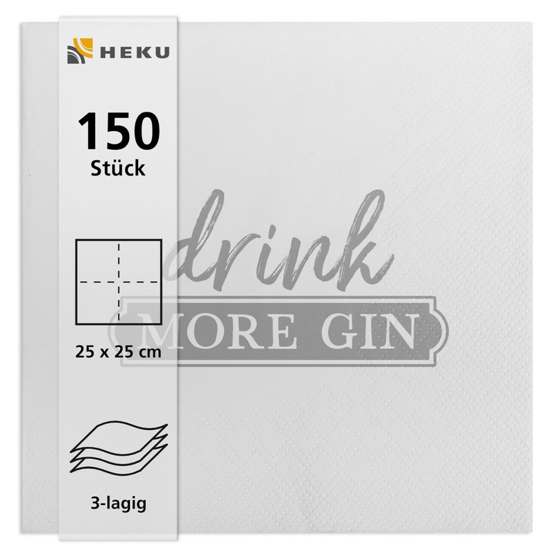 150 cocktail napkins, 3-ply, 25 x 25 cm, drink more