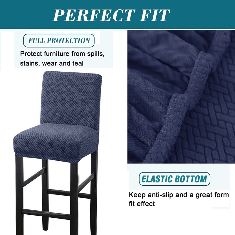 HFCNMY Bar Stool Covers,2 Pack Stretch Bar Stool Covers with