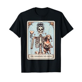 Valentine's Day Dachshund Mom Tarot Card Skeleton Doxie Mama T-Shirt