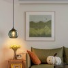 LBSQJ Gray Green Glass Pendant Lights Kitchen Island Lighting Globe