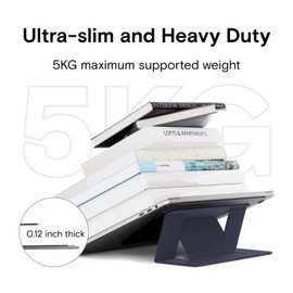 MOFT Laptop Stand for Desk, Adhesive Laptop Stand with 2 Adjustable Viewing Angles, Foldable and Portable Computer Stand Compatible with MacBook Air, MacBook Pro 11"-16", Navy Blue
