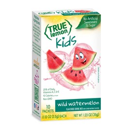 True Lemon TRUE LEMON KIDS Wild Watermelon (10 Packets) - Hydration for Kids - No Preservatives, No Artificial Flavors & Sweeteners - Low Sugar Water Flavoring - Juice Powdered Drink Mix