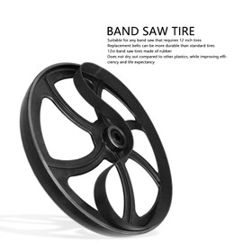 Neumáticos de Sierra de Cinta de Repuesto 12 Pulgadas 3 mm de Espesor 20 mm de Ancho Reducción de Ruido de Goma Neumático de Rueda de Sierra de Cinta