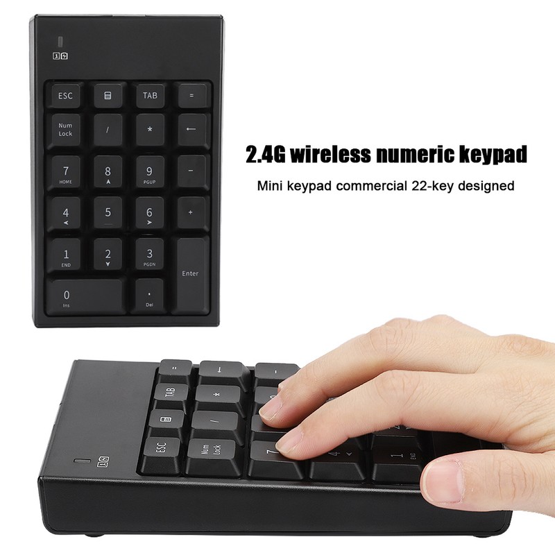 2.4G USB Wireless Numeric Keypad Portable 22 Keys Mini Number