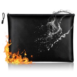 Document Bag Safe Fireproof Waterproof Fireproof Document Box Money Bag for A4 Documents, Storage Bag with Zip (34 x 25 cm)