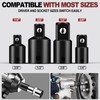 Impact Wrench Socket Adapter and Reducer Set 4 Pcs, 1/2",