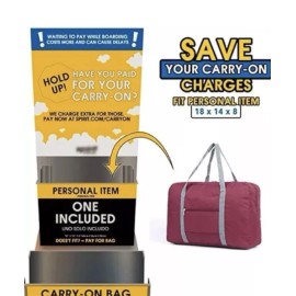 GLLifeStyles Travel Tote Bag,For Spirit Airlines Personal Item Bag 18.9x12.6x6.3 Travelbag