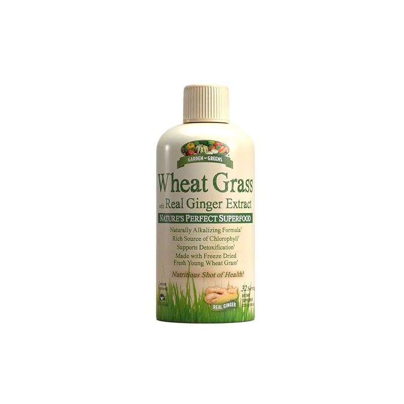 Garden Greens Wheat Grass Liquid with Real Ginger Extract, Nature's