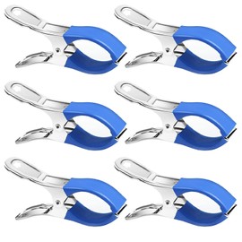 EDu Stainless Steel Clothespins Large Strong Clothespins Length 12cm Fixed Clothes Blanket Quilt Clips with Protective Film Installation (Pack of 6)