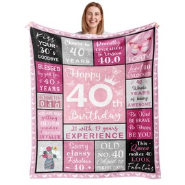 40th Birthday Gifts Women Men, 40th Birthday Decorations Blanket 50"X60", 40 Year Old Birthday Gifts for Women, 1984 Birthday Gifts for Women, 40th Birthday Ideas，Unique 40th Birthday Gifts Throw