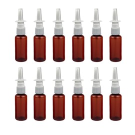 SYBL 12Pcs Empty Amber Plastic Fine Mist Sprayers Spray Bottle For ​​Saline Water Makeup Water Perfume Storage Container size 30ml/1oz