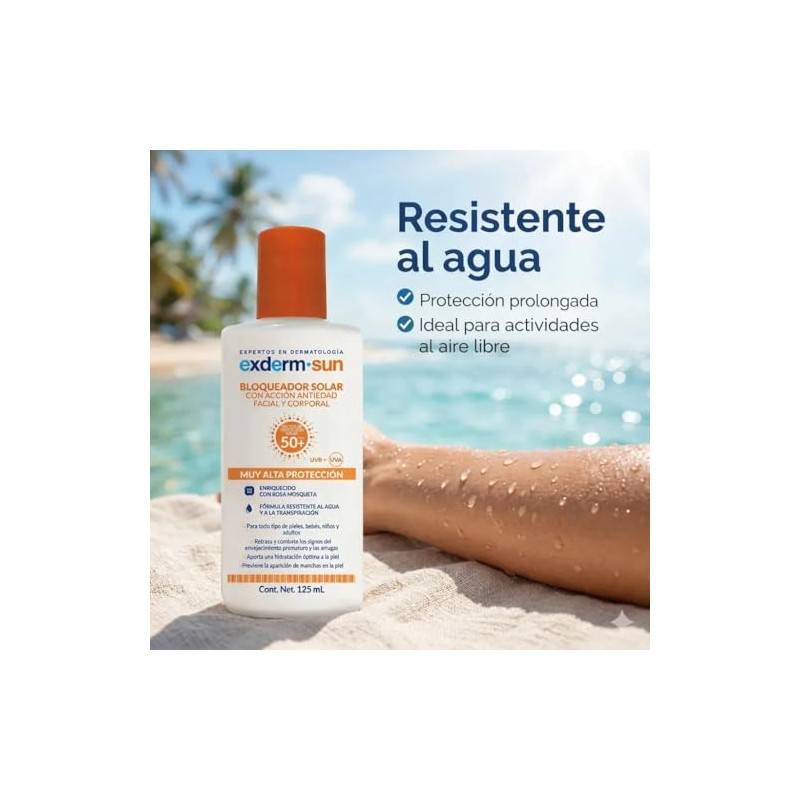 Exderm Sun Fotoprotector Solar Fluido FPS 50+ 125ml - Bloqueador