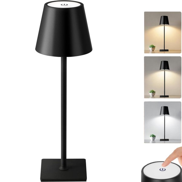 NEWNUBI Cordless Table Lamps Rechargeabl Set of 2, Upgraded LED