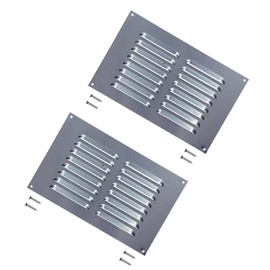 TERF® 9'' X 6'' Aluminium Louvre Air Vents 9'' X 6'' Grill Wall/Door Cover Ventilation Plate including Fixing Screw - Pack of 2
