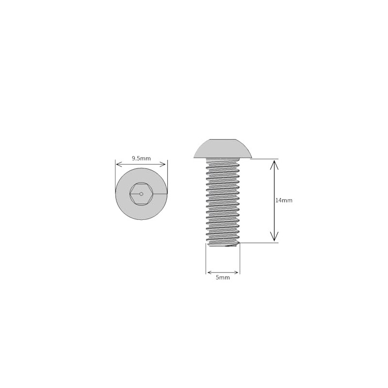 M5 (5mm x 14mm) Hex Socket Button Head Screws -
