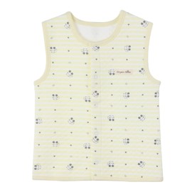 organicboom 100% Certified Organic Cotton Baby Quilted Jacquard Sleeveless Jacket Soft Vest (Mouse(Lemon), 120(36-48M))