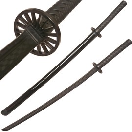 ShangYaSM Cold Steel Polypropylene Plastic Sword Black 39 inches, Used for Cosplay, Daily Practice, Gift, Party Decoration