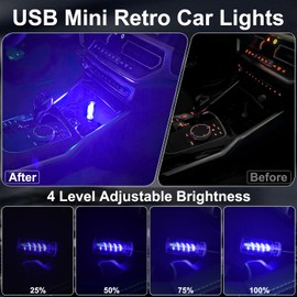 USB Light for Car, Touch Dimmable Retro Interior Lamp LED Ambient Lighting, Portable Mini Glass Bottle LED Bulb Night Light for Vehicle Bedroom Hallway Camping Holiday Decoration (Blue)