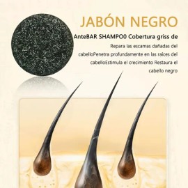 3 Piezas Negro Champú Y Jabón Neutral Para Cabello Limpio