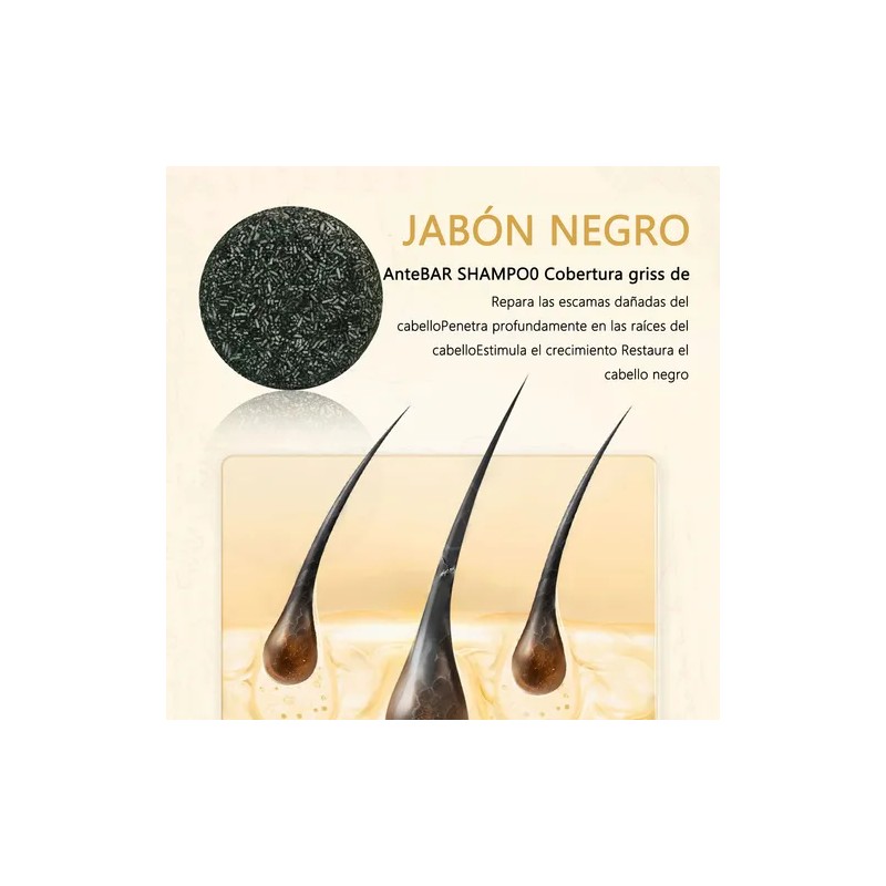 3 Piezas Negro Champú Y Jabón Neutral Para Cabello Limpio