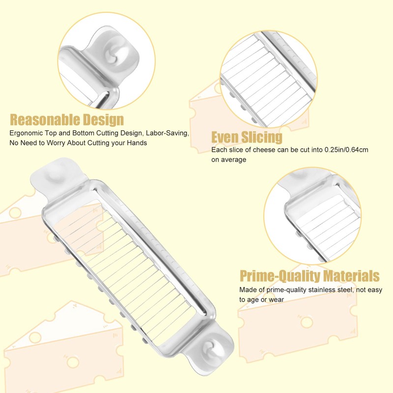Butter Slicer Cutter, Stainless Steel Cheese Slicer Ergonomic Butter Gadgets