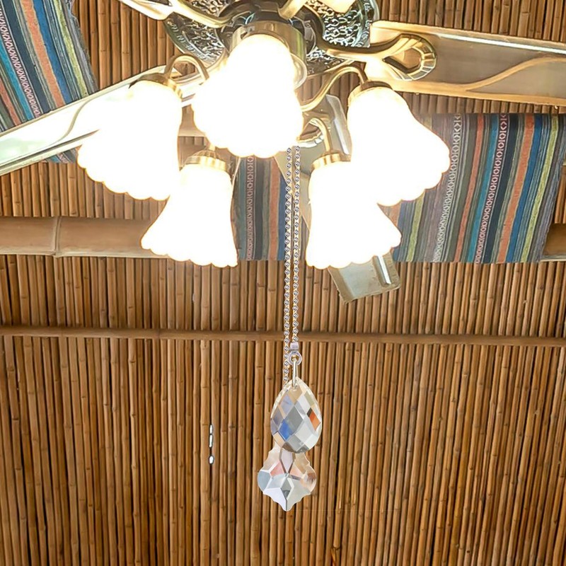 Aceple 2PCS Crystal Ceiling Fan Pull Chain, Decorative Fan Pull