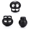 20 Pack Spring Cord Locks for Drawstrings, Black Plastic Double